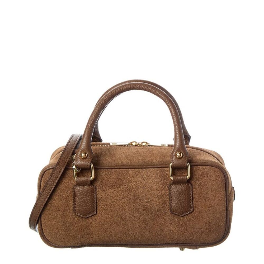 Italian Leather Top Handle Bag, Brown